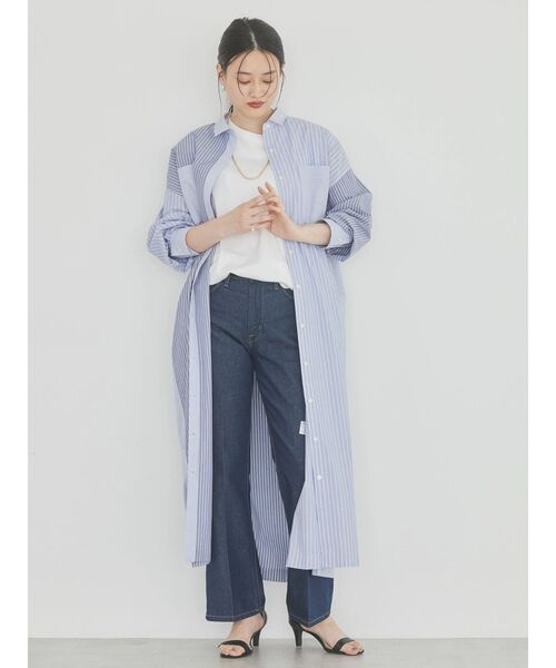 HOBBS LONDON ツイードワンピース＋ジャケット 6250 セール】パッチワークストライプWポケットシャツワンピース