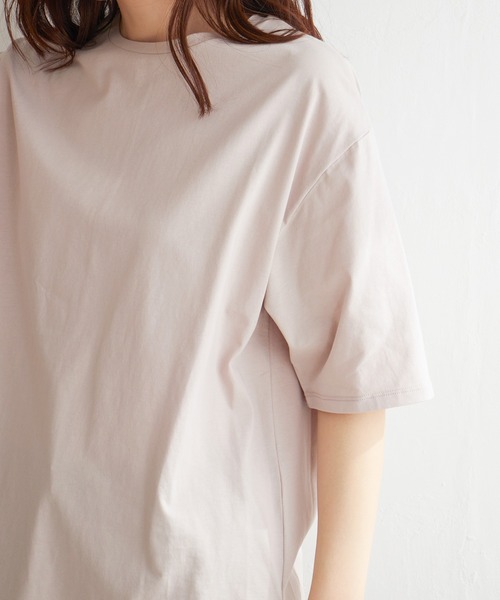 LBC（エルビーシー）の「シルケット裾ラウンドTシャツ（Tシャツ/カットソー・レディース・ベージュ/ブラック/ホワイト・M/L）」の11枚目の写真