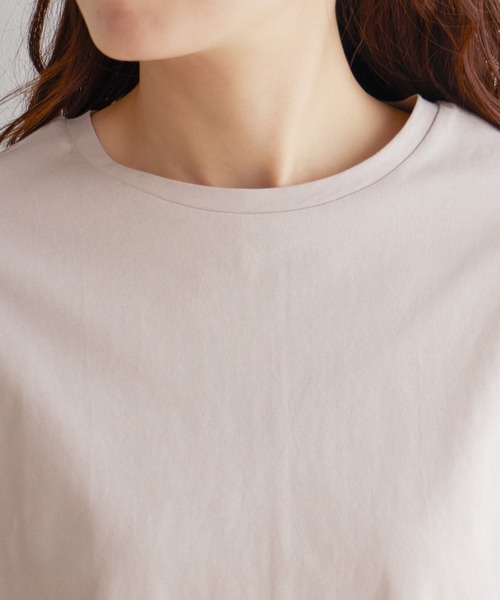 LBC（エルビーシー）の「シルケット裾ラウンドTシャツ（Tシャツ/カットソー・レディース・ベージュ/ブラック/ホワイト・M/L）」の13枚目の写真