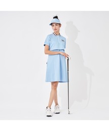 FILA GOLF/フィラゴルフ ゴルフウェア 吸汗速乾 UVカット ストレッチ ウエスト調整可能 ダンボールニット 半袖 ミニ丈 ワンピース