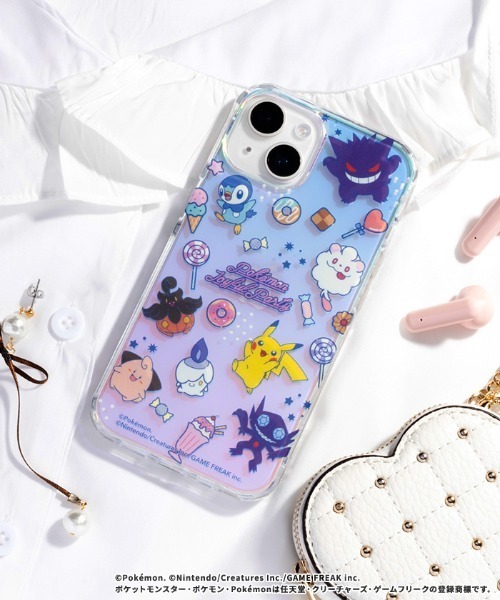 ポケモン Hamee Latootoo iPhoneケース ガーデン 淡いテイストが可愛い！ピカチュウのデザインがカード収納型ミラー付き