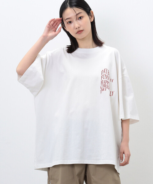 Purple&Yellow（パープルアンドイエロー）の「メッセージプリント ビッグ半袖Ｔシャツ（Tシャツ/カットソー・メンズ・ホワイト/ブラック/オレンジ/ブルー・LARGE/MEDIUM/SMALL）」の12枚目の写真
