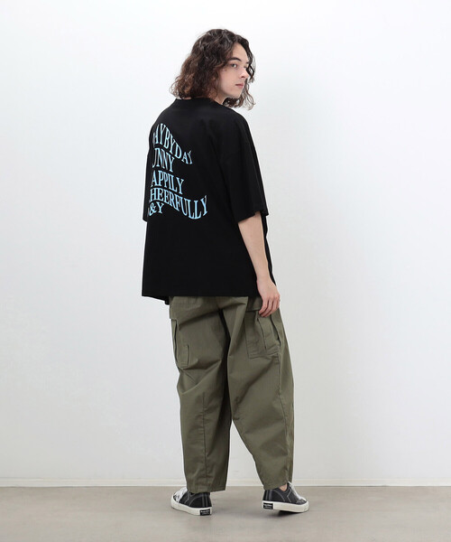Purple&Yellow（パープルアンドイエロー）の「メッセージプリント ビッグ半袖Ｔシャツ（Tシャツ/カットソー・メンズ・ホワイト/ブラック/オレンジ/ブルー・LARGE/MEDIUM/SMALL）」の14枚目の写真