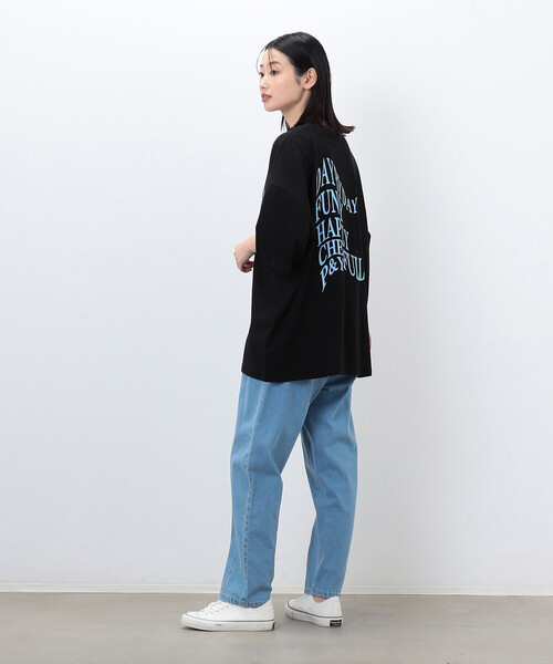 Purple&Yellow（パープルアンドイエロー）の「メッセージプリント ビッグ半袖Ｔシャツ（Tシャツ/カットソー・メンズ・ホワイト/ブラック/オレンジ/ブルー・LARGE/MEDIUM/SMALL）」の16枚目の写真