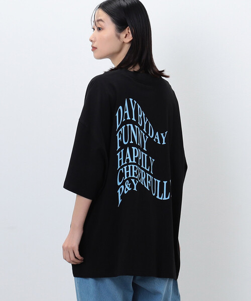 Purple&Yellow（パープルアンドイエロー）の「メッセージプリント ビッグ半袖Ｔシャツ（Tシャツ/カットソー・メンズ・ホワイト/ブラック/オレンジ/ブルー・LARGE/MEDIUM/SMALL）」の17枚目の写真