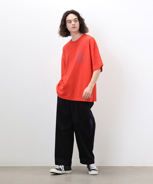 Purple&Yellow（パープルアンドイエロー）の「メッセージプリント ビッグ半袖Ｔシャツ（Tシャツ/カットソー・メンズ・ホワイト/ブラック/オレンジ/ブルー・LARGE/MEDIUM/SMALL）」の18枚目の写真