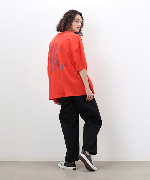 Purple&Yellow（パープルアンドイエロー）の「メッセージプリント ビッグ半袖Ｔシャツ（Tシャツ/カットソー・メンズ・ホワイト/ブラック/オレンジ/ブルー・LARGE/MEDIUM/SMALL）」の19枚目の写真