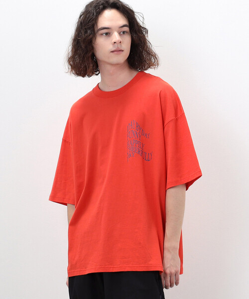 Purple&Yellow（パープルアンドイエロー）の「メッセージプリント ビッグ半袖Ｔシャツ（Tシャツ/カットソー・メンズ・ホワイト/ブラック/オレンジ/ブルー・LARGE/MEDIUM/SMALL）」の21枚目の写真