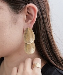 【LIMITED NUMBER】MOON マットメタル ダブルドロップピアス