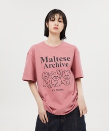 【WAIKEI】マルチーズライングラフィックメッシュジャージロンT マルチーズライングラフィックメッシュジャージー長袖Tシャツ