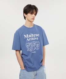 【WaiKei 】マルチーズ アーカイブ ライン グラフィック ハーフスリーブ Tシャツ / Maltese archive line graphic half sleeve tshirts