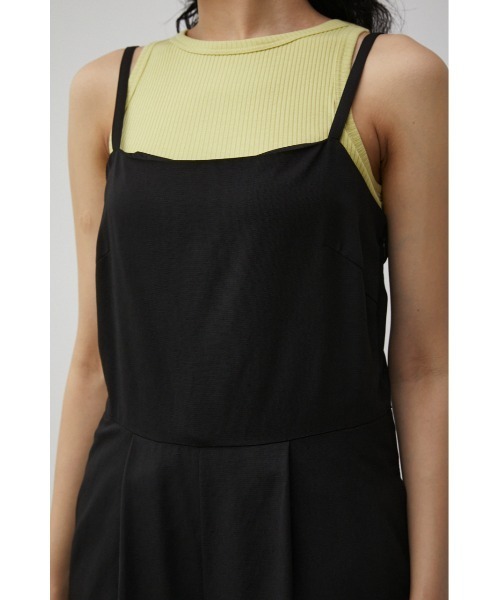 AZUL by moussy(アズールバイマウジー)の「BACK OPEN SALOPETTE/バックオープンサロペット(サロペット/オーバーオール・レディース・ブラック/ベージュ・SMALL/MEDIUM)」の9枚目の写真