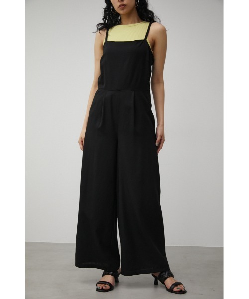 AZUL by moussy(アズールバイマウジー)の「BACK OPEN SALOPETTE/バックオープンサロペット(サロペット/オーバーオール・レディース・ブラック/ベージュ・SMALL/MEDIUM)」の15枚目の写真