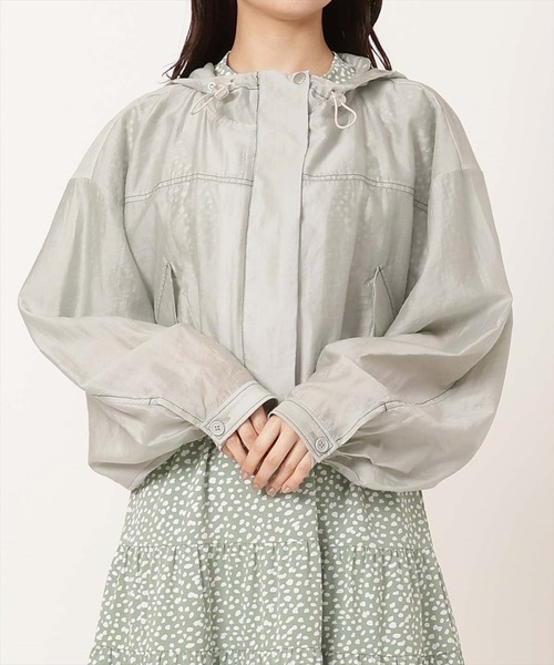 REDYAZEL（レディアゼル）の「配色ステッチシアースタンドショートブルゾン（ブルゾン・レディース・ライトグレー/ブラック/オフホワイト・FREE）」の19枚目の写真