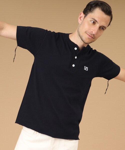 40ｃｔ＆525（フォーティーカラッツアンドゴーニーゴ）の「Healthknit(ヘルスニット) 半袖ヘンリー（Tシャツ/カットソー・メンズ・ブラック/ネイビー/ホワイト・02/03/04）」の7枚目の写真