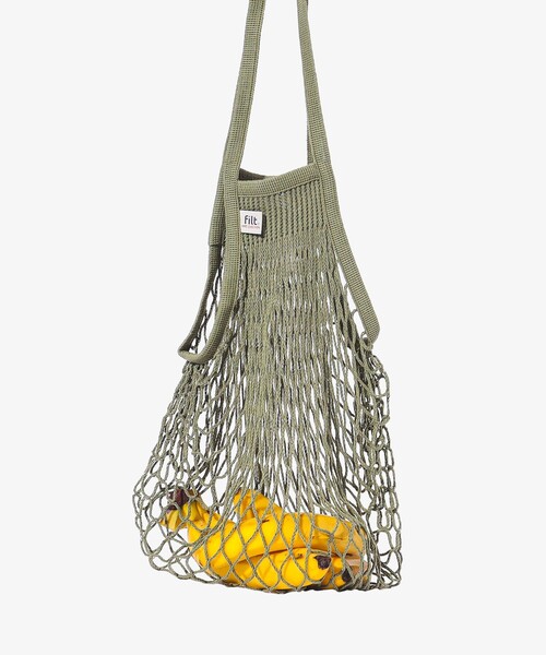 Filt（フィルト）の「FILT / ネット バッグ M（ショルダーバッグ・レディース・オフホワイト/ブラック/オリーブ/ピンク/ベージュ/パープル/ネイビー/イエロー/オレンジ/ミント・ONE SIZE）」の4枚目の写真