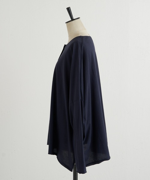 BEARDSLEY（ビアズリー）の「シフォン天竺ショートカーデ（Tシャツ/カットソー・レディース・ネイビー/ベージュ・FREE）」の7枚目の写真