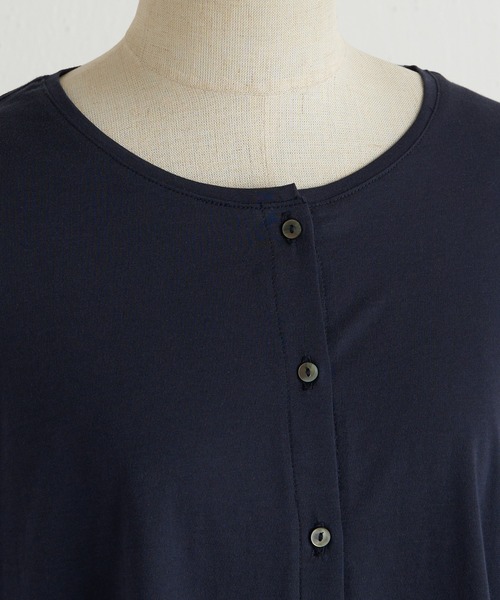 BEARDSLEY（ビアズリー）の「シフォン天竺ショートカーデ（Tシャツ/カットソー・レディース・ネイビー/ベージュ・FREE）」の12枚目の写真