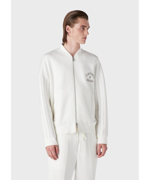 Emporio Armani◆ダブルジャージーフードジップスウェットシャツ エンポリオ アルマーニ】スウェットシャツ ダブルジャージー製