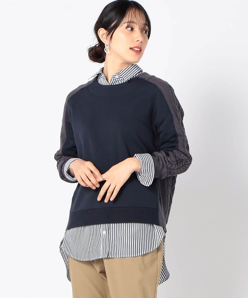 Grand PARK（グランドパーク）の「ドッキングプルオーバー（その他トップス・レディース・ホワイト/チャコールグレー/ベージュ/ライトグリーン/ネイビー・FREE）」の5枚目の写真