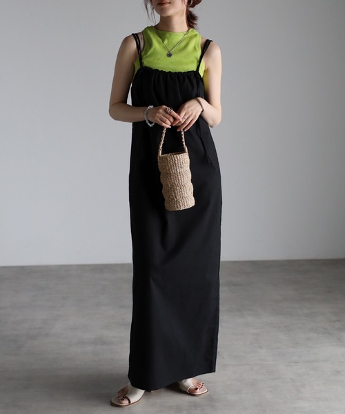 リネン混キャミワンピース