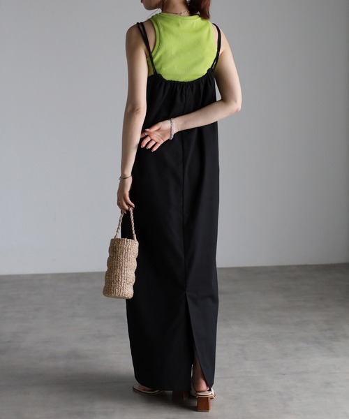 リネン混キャミワンピース