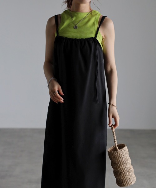 リネン混キャミワンピース