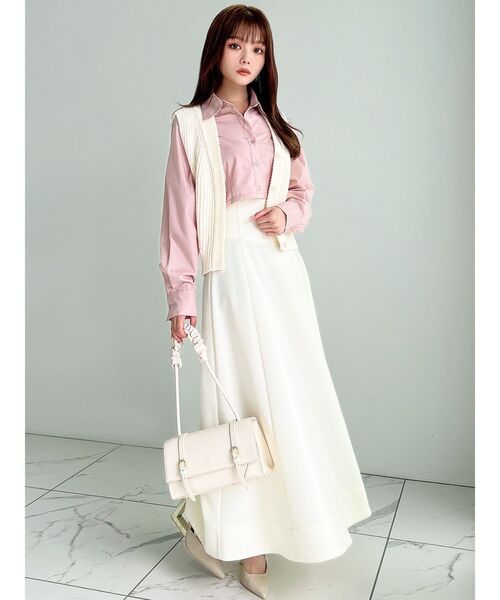 RESEXXY（リゼクシー）の「クロップドカラーシャツ（シャツ/ブラウス・レディース・ブルー/ホワイト/その他1/ピンク・FREE）」の6枚目の写真