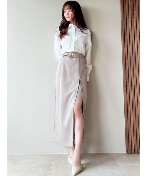 RESEXXY（リゼクシー）の「クロップドカラーシャツ（シャツ/ブラウス・レディース・ブルー/ホワイト/その他1/ピンク・FREE）」の7枚目の写真