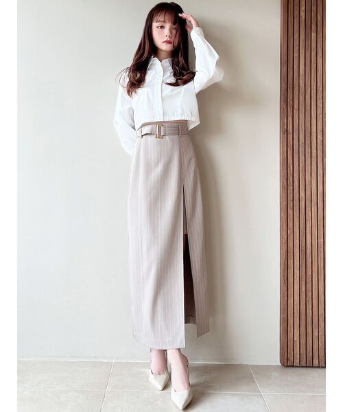 RESEXXY（リゼクシー）の「クロップドカラーシャツ（シャツ/ブラウス・レディース・ブルー/ホワイト/その他1/ピンク・FREE）」の8枚目の写真