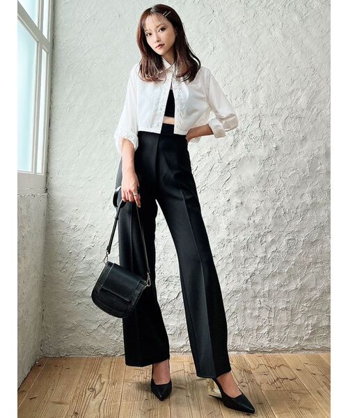 RESEXXY（リゼクシー）の「クロップドカラーシャツ（シャツ/ブラウス・レディース・ブルー/ホワイト/その他1/ピンク・FREE）」の9枚目の写真