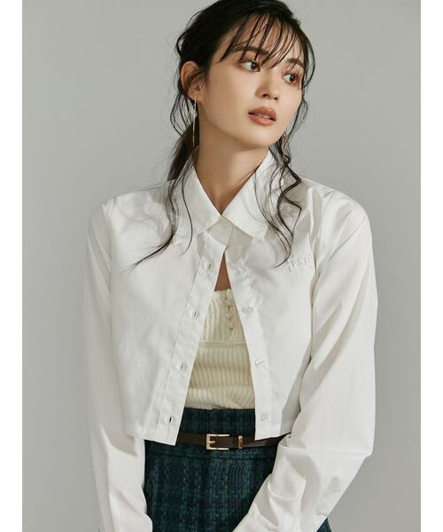 RESEXXY（リゼクシー）の「クロップドカラーシャツ（シャツ/ブラウス・レディース・ブルー/ホワイト/その他1/ピンク・FREE）」の12枚目の写真