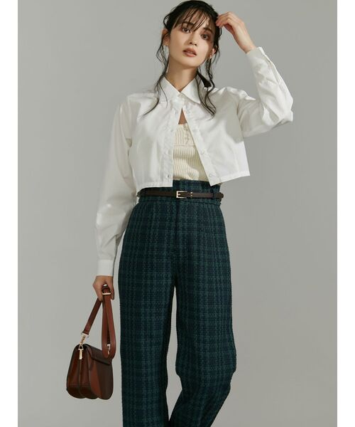 RESEXXY（リゼクシー）の「クロップドカラーシャツ（シャツ/ブラウス・レディース・ブルー/ホワイト/その他1/ピンク・FREE）」の13枚目の写真