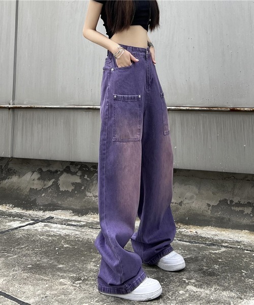 Dime パープル ストレートデニム Dime Classic Relaxed Denim Pants / Stone Purple (ダイム