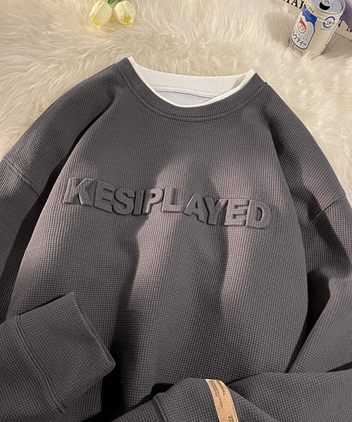 aimoha（アイモハ）の「aimoha outdoorワッフルクルーネックスウェット（スウェット・レディース・ブラック/ベージュ/ダークグレー/チョコ/ブラウン・MEDIUM/LARGE/X-LARGE）」の3枚目の写真