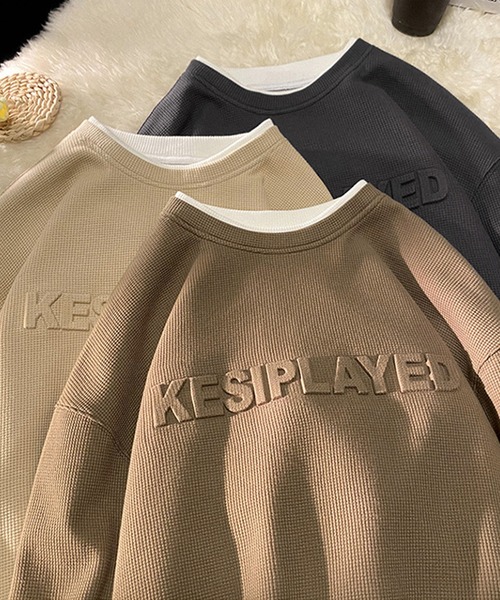 aimoha（アイモハ）の「aimoha outdoorワッフルクルーネックスウェット（スウェット・レディース・ブラック/ベージュ/ダークグレー/チョコ/ブラウン・MEDIUM/LARGE/X-LARGE）」の18枚目の写真