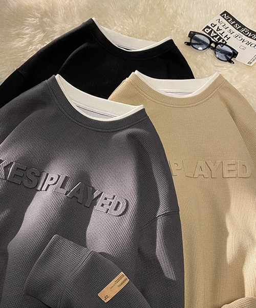 aimoha（アイモハ）の「aimoha outdoorワッフルクルーネックスウェット（スウェット・レディース・ブラック/ベージュ/ダークグレー/チョコ/ブラウン・MEDIUM/LARGE/X-LARGE）」の17枚目の写真