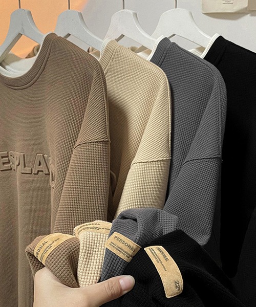 aimoha（アイモハ）の「aimoha outdoorワッフルクルーネックスウェット（スウェット・レディース・ブラック/ベージュ/ダークグレー/チョコ/ブラウン・MEDIUM/LARGE/X-LARGE）」の16枚目の写真