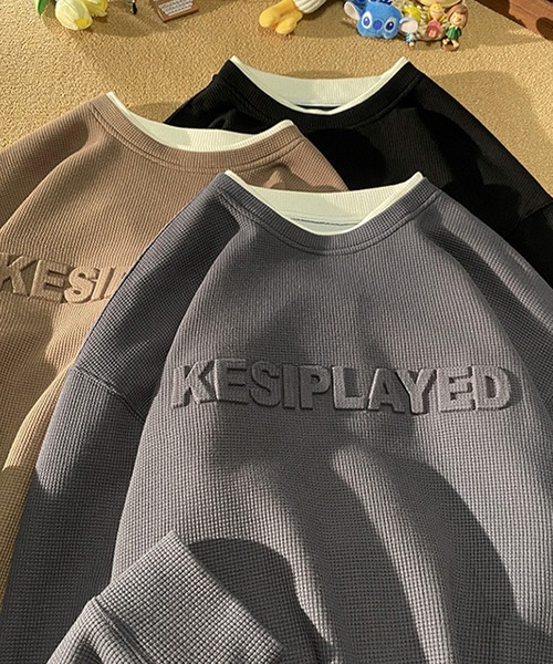 aimoha（アイモハ）の「aimoha outdoorワッフルクルーネックスウェット（スウェット・レディース・ブラック/ベージュ/ダークグレー/チョコ/ブラウン・MEDIUM/LARGE/X-LARGE）」の12枚目の写真