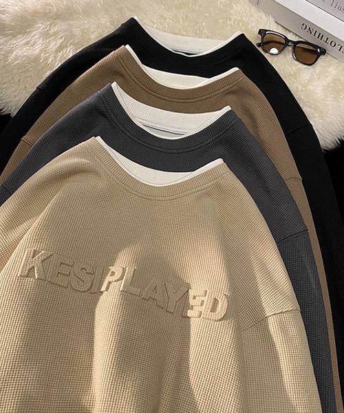 aimoha（アイモハ）の「aimoha outdoorワッフルクルーネックスウェット（スウェット・レディース・ブラック/ベージュ/ダークグレー/チョコ/ブラウン・MEDIUM/LARGE/X-LARGE）」の11枚目の写真