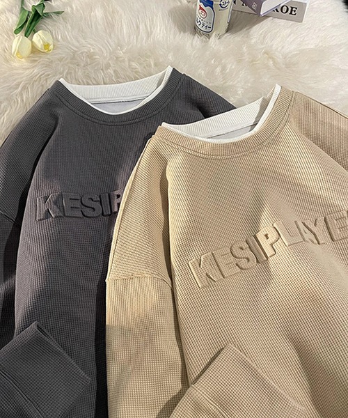 aimoha（アイモハ）の「aimoha outdoorワッフルクルーネックスウェット（スウェット・レディース・ブラック/ベージュ/ダークグレー/チョコ/ブラウン・MEDIUM/LARGE/X-LARGE）」の7枚目の写真