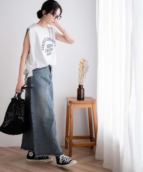 WEGO（ウィゴー）の「WEGO/タックノースリーブT（タンクトップ・レディース・杢グレー/スミクロ・FREE）」の17枚目の写真