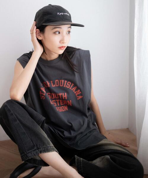 WEGO（ウィゴー）の「WEGO/タックノースリーブT（タンクトップ・レディース・杢グレー/スミクロ・FREE）」の9枚目の写真