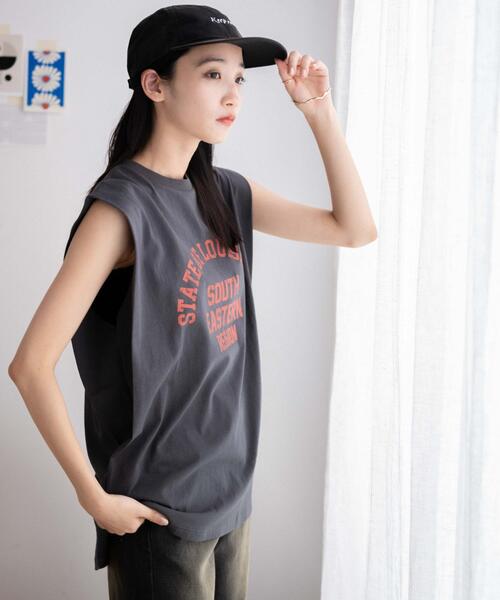 WEGO（ウィゴー）の「WEGO/タックノースリーブT（タンクトップ・レディース・杢グレー/スミクロ・FREE）」の11枚目の写真