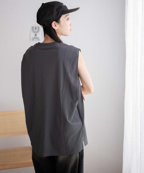 WEGO（ウィゴー）の「WEGO/タックノースリーブT（タンクトップ・レディース・杢グレー/スミクロ・FREE）」の12枚目の写真