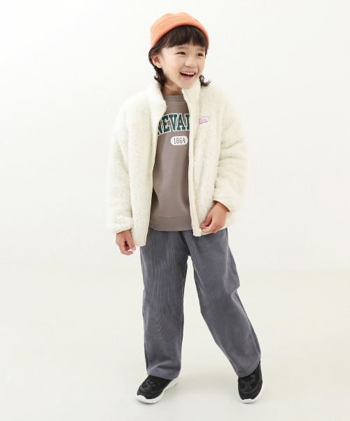 devirock（デビロック）の「フリース フルジップジャケット（ブルゾン・キッズ・ベージュ/ブルーグレー/オフホワイト・140cm/130cm/100cm/120cm/160cm/150cm/110cm）」の5枚目の写真