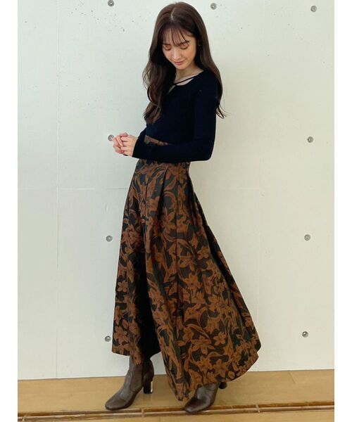 MERCURYDUO(マーキュリーデュオ)の「2WAYデコルテナローテープリブニット(ニット/セーター・レディース・ブラック/パープル/オフホワイト/ミント・FREE)」の9枚目の写真