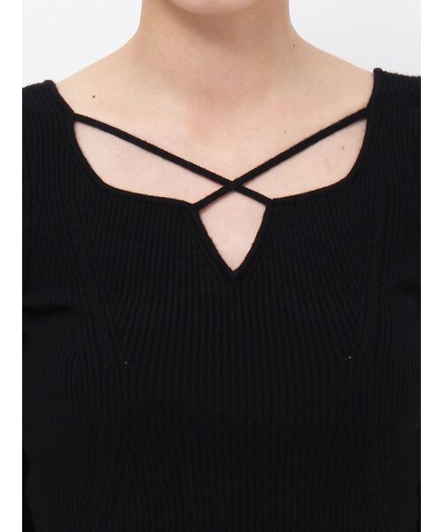 MERCURYDUO(マーキュリーデュオ)の「2WAYデコルテナローテープリブニット(ニット/セーター・レディース・ブラック/パープル/オフホワイト/ミント・FREE)」の21枚目の写真