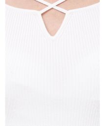 MERCURYDUO | 2WAYデコルテナローテープランダムリブニット(ニット/セーター)