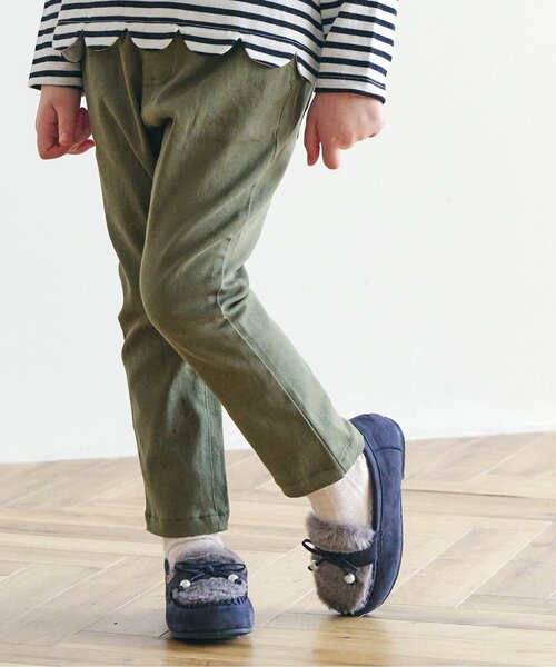 apres les cours（アプレレクール）の「ハートポケットきゅんpants（その他パンツ・キッズ・ベージュ/カーキ/チェック/サックスブルー/インディゴブルー/ピンク・120/130/110/80/100/90/140）」の2枚目の写真